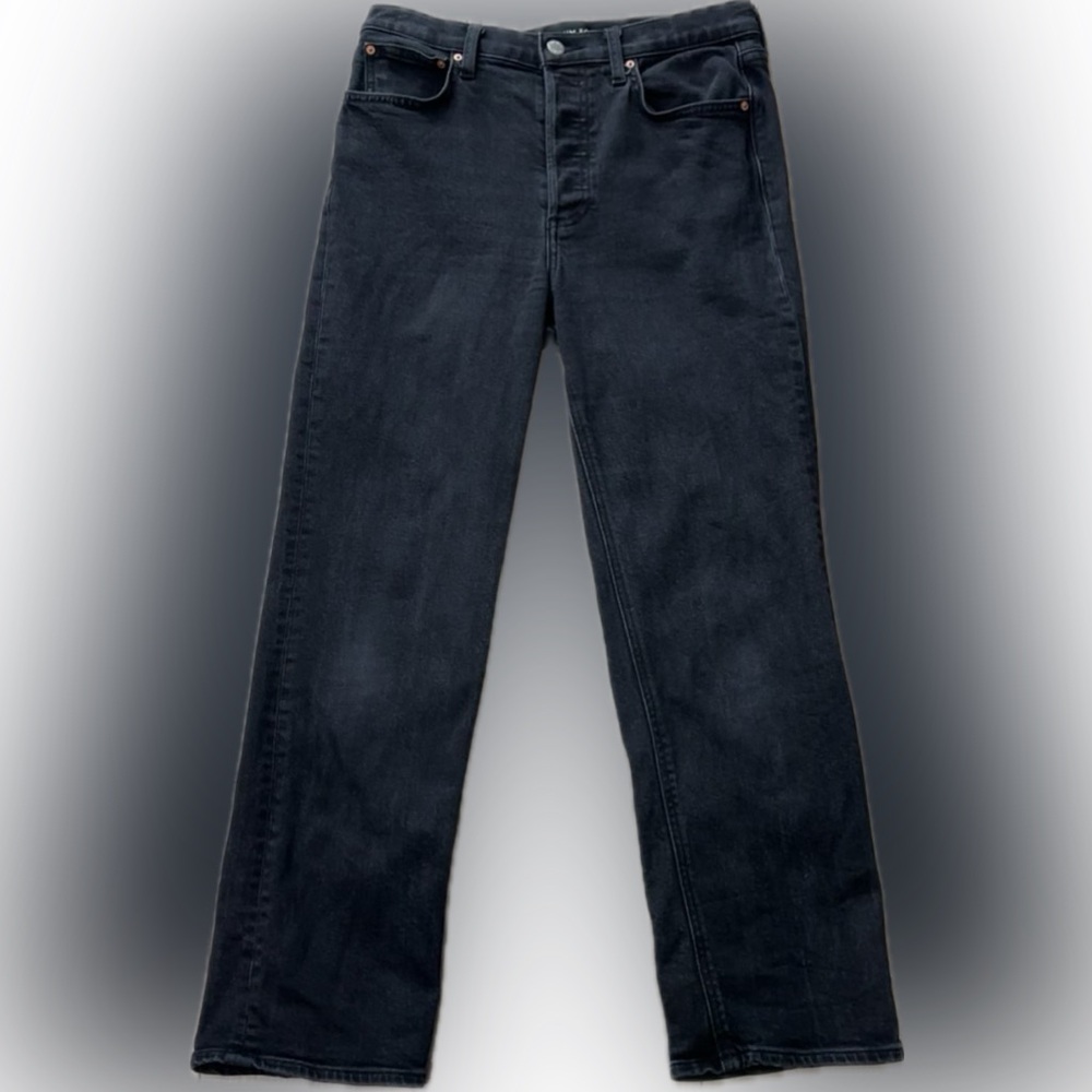 Aritzia Denim Forum The Arlo Hi-Rise Straight Jean Black Eyeliner - Picture 9 of 16